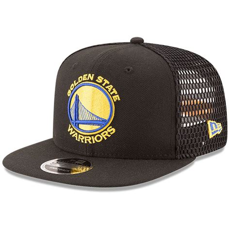 Golden State Warriors New Era Mesh Fresh 9FIFTY Adjustable Snapback Hat - Black | Black mesh ...