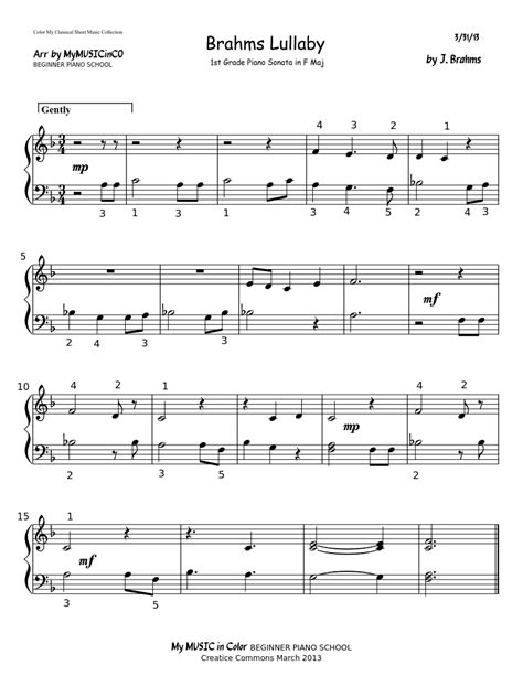 Brahms Lullaby Sheet music | Musescore.com