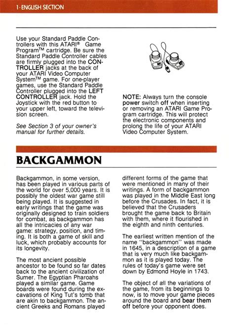 Printable Rules For Backgammon