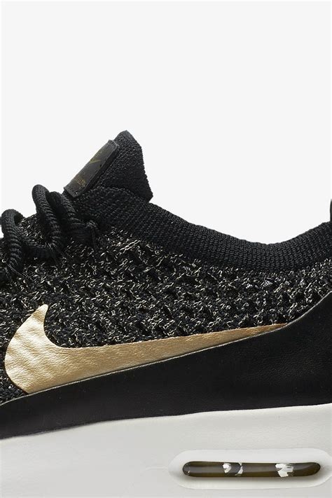 Women's Nike Air Max Thea Ultra Flyknit Metallic 'Black & Metallic Gold ...