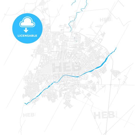 Ciudad Victoria, Mexico PDF vector map with water in focus - HEBSTREITS Sketches in 2022 ...