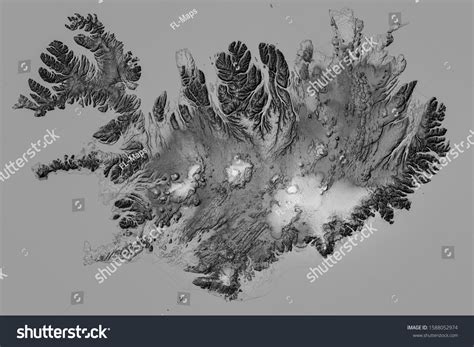 Iceland Shaded Relief Map Elevation Map 스톡 일러스트 1588052974 | Shutterstock