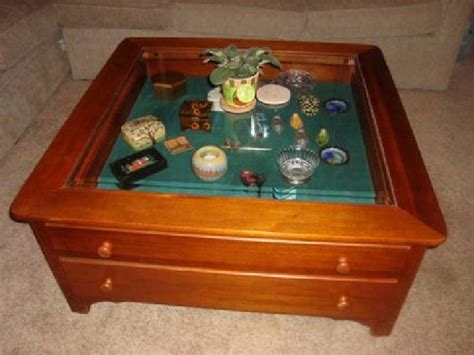 $250 Solid Wood Glass Top Coffee Table with Display and Storage Draw for sale in Waterford ...