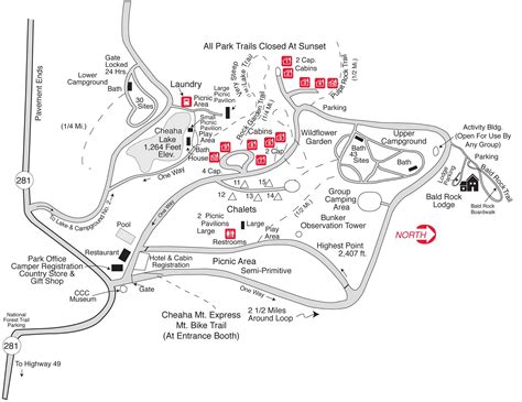 Cheaha Map | Park trails, Lake garden, Picnic area