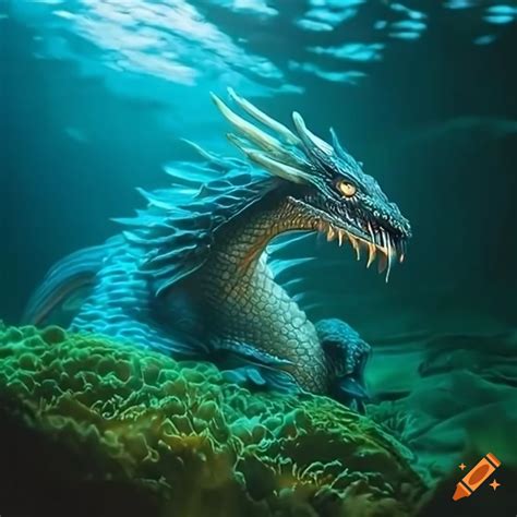 Color-changing dragon in the ocean and forest habitat on Craiyon