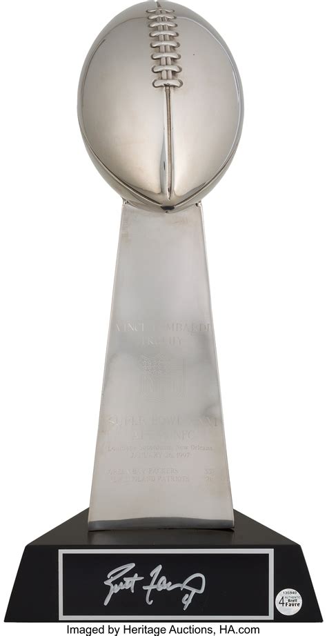 1997 Brett Favre Signed Super Bowl XXXI Replica Lombardi Trophy ...