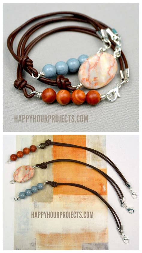 DIY Leather Bead Bracelet Tutorial from Happy Hour... - True Blue Me & You: DIYs for Creatives