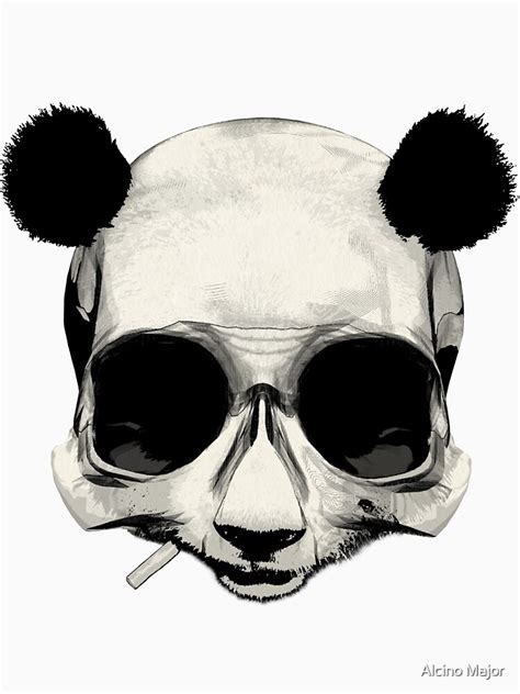 "Panda Skull Head" T-shirt by majtek | Redbubble