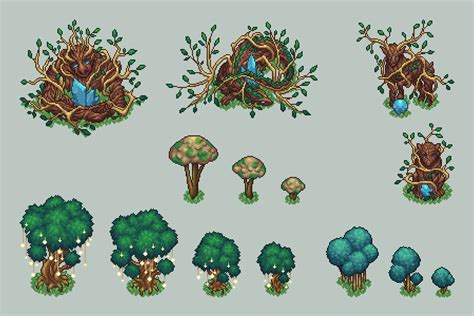 Free Forest Objects Top Down Pixel Art - CraftPix.net