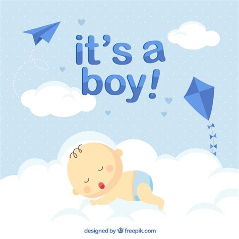 Cute baby boy background in flat style | Free Vector