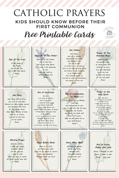 Download for free this beautiful set of prayers for First Communion ...