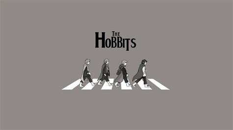 Abbey Road humor The Lord of the Rings grayscale hobbits / 1600x900 ...