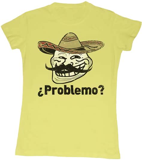 American Classics - Troll Face You Mad Problemo? Juniors Yellow T-Shirt ...