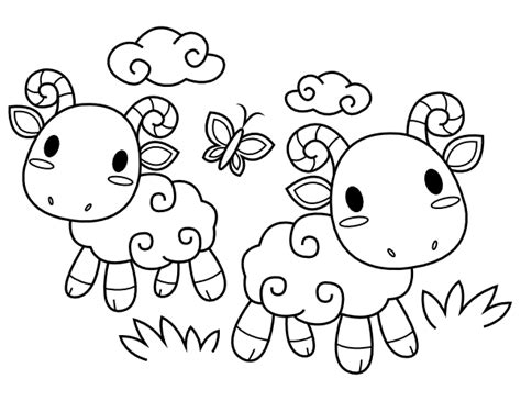 Printable Baby Sheep Coloring Page