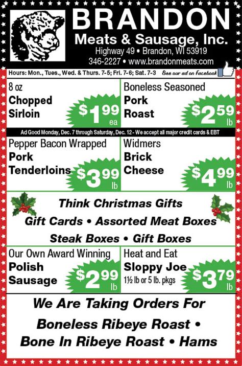 Meat Sales near me Waupun, Steaks on Sale Ripon, Deals, Brandon Meats