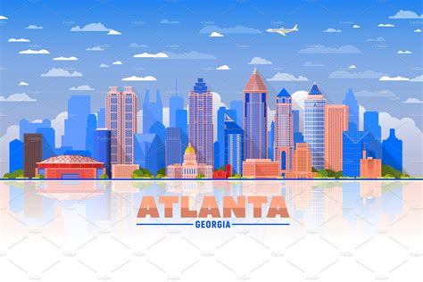 Atlanta vector skyline | Vector Graphics ~ Creative Market