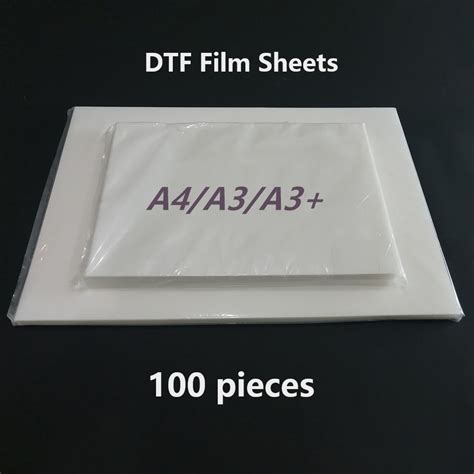 Inkjet DTF A4/A3/A3+ Sheets 100 Pieces Support both Hot and Cold Peel ...