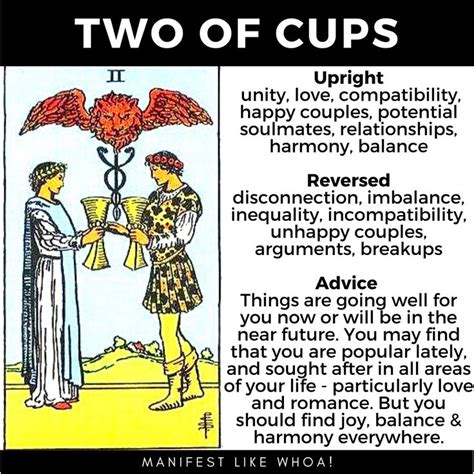 The Two of Cups Tarot Card Guide For Beginners | Cups tarot, Tarot card meanings, Reading tarot ...