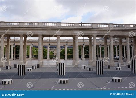 Les Deux Plateaux; Art Installation by Daniel Buren in the Inner ...