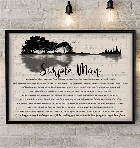 Lynyrd Skynyrd Simple Man Lyrics Poster Lyrics Canvas Simple | Etsy