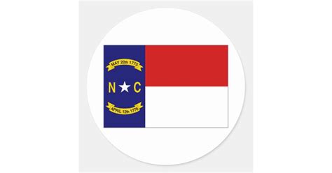 United States North Carolina Flag Classic Round Sticker | Zazzle