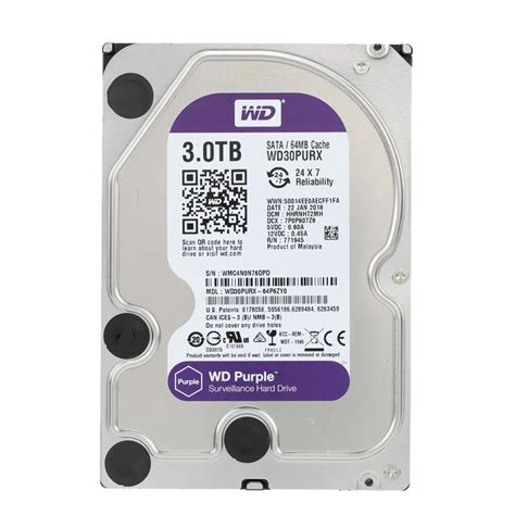 Western Digital WD Purple 3TB Surveillance HDD Hard Disk Drive Desktop ...