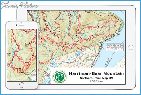 Bear Mountain Hiking Trails Map - TravelsFinders.Com