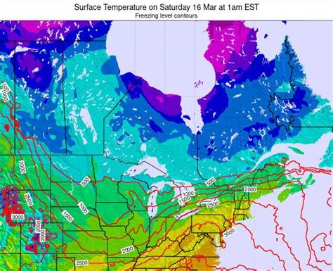 Ontario Surface Temperature on Tuesday 06 Apr at 2am EDT