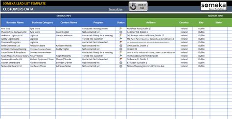 Lead Spreadsheet with regard to Lead List Excel Template For Small Business Free Printable — db ...