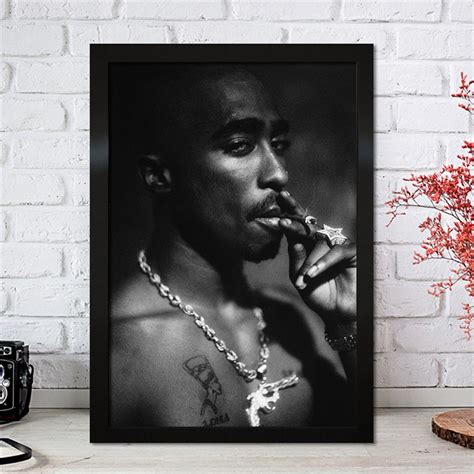 Tupac Black White Smoking Portrait Poster – Aesthetic Wall Decor