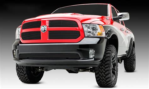 Ram 1500 Grille Overlay 13-18 Dodge Ram 1500 Aluminum Powdercoat Black 4 Piece Billet Series T ...