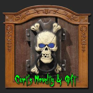 LIGHT UP SKULL DOOR KNOCKER Halloween Haunted Prop 5603 | eBay