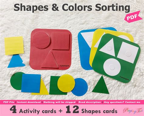 Shapes and Color Sorting Activity Printable Shapes and Colors - Etsy