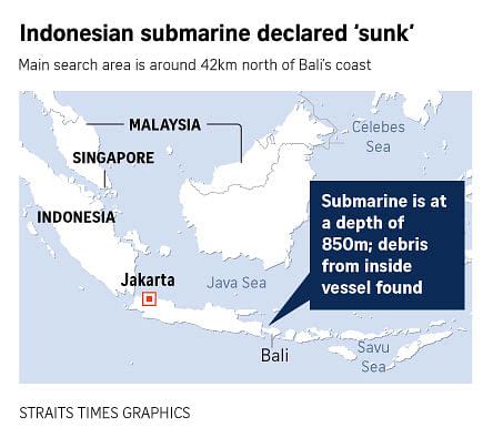 Sunken missing Indonesian submarine found cracked open, officials say 53 crew members dead | The ...