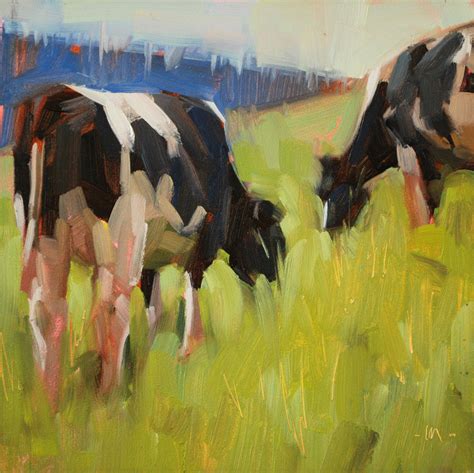 Carol Marine's Painting a Day: Cows Grazing