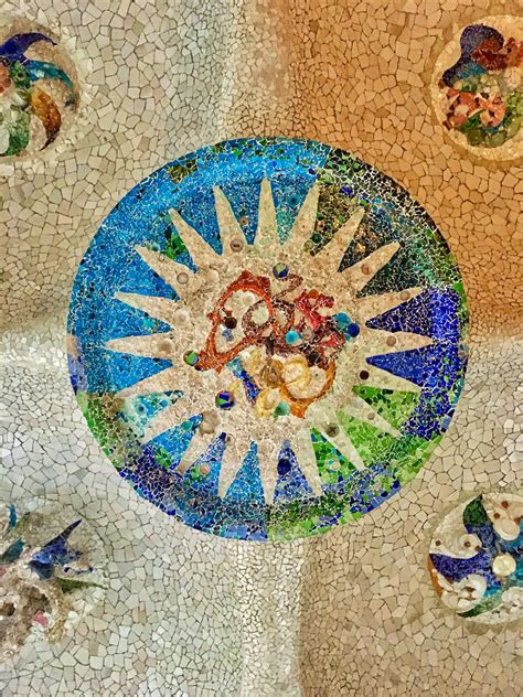 Mosaic Ceiling at Parc Guell in Barcelona · Free Stock Photo