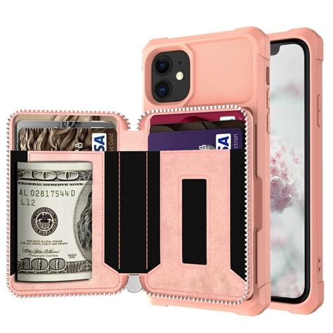 Dteck Wallet Case For iPhone 11, Zipper Wallet Case with Credit Card ...