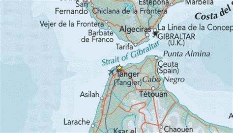 Map of Tangier, Morocco