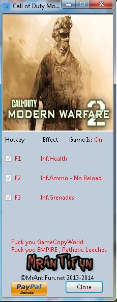 Call Of Duty Modern Warfare 3 Cheats Pc Trainer Download