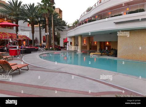 The pool area at a Hotel on Fremont street in Las Vegas Stock Photo - Alamy