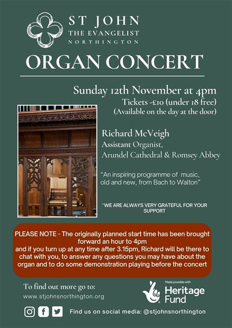 ORGAN RECITAL - RICHARD McVEIGH — St John's Church