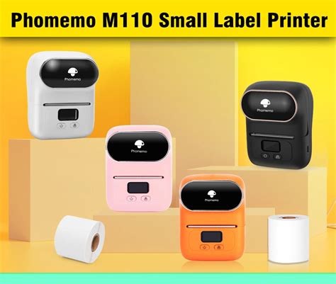 Phomemo M110 Thermal Label Printer Wireless Portable Inkless Bluethooth Label Printer DIY Self ...