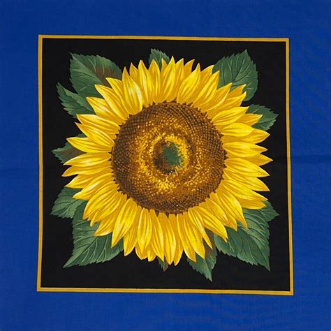 Sunflower Pillow Panel Cotton Fabric Cranston Print Works - Etsy