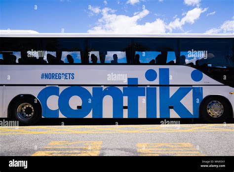 A contiki tour bus in New Zealand Stock Photo - Alamy