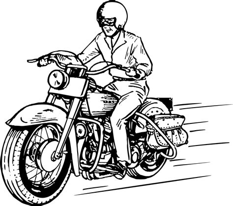 Medium Image - Riding Motorcycle Clipart Black And White - Png Download - Full Size Clipart ...