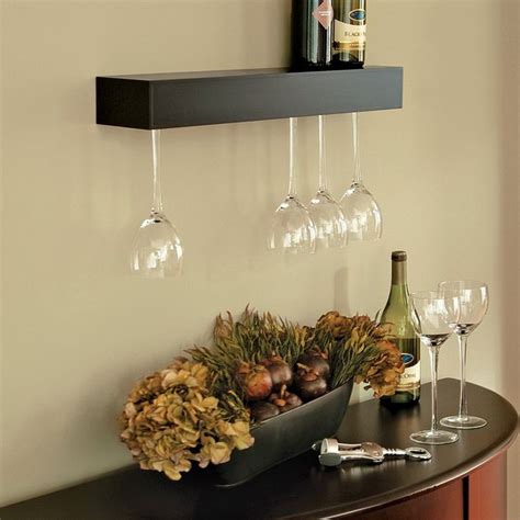 Wall Mounted Wine Glass Shelf | Wine glass shelf, Wine glass rack ...