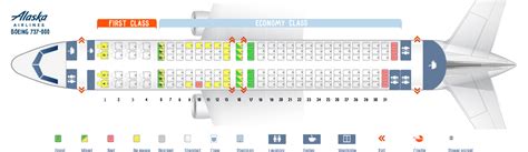 Seat map Boeing 737-800 Alaska Airlines. Best seats in the plane