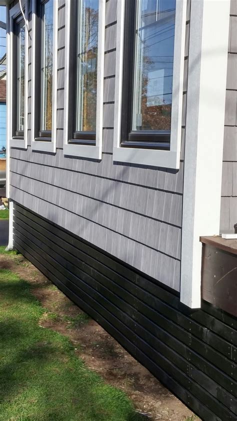 Black Orion window, White Azek trim and Certainteed Cedar Impressions siding in grey | House ...