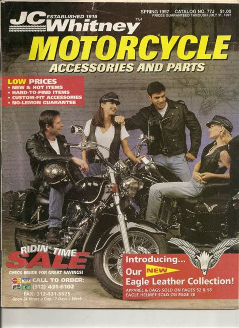 Find JC WHITNEY MOTORCYCLE CATALOG 1997 MAGAZINE ACCESSORIES AND PARTS ...