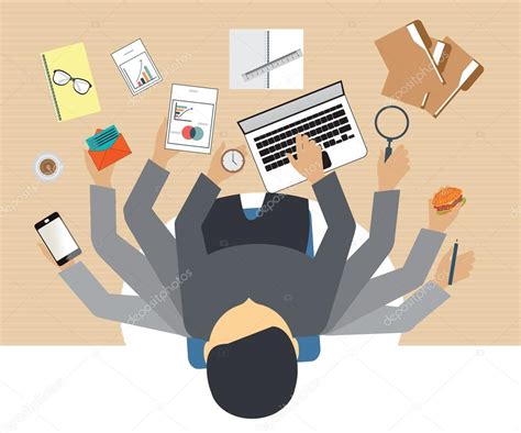 Busy business people working hard . Stock Vector Image by ©poemsuk #89170040